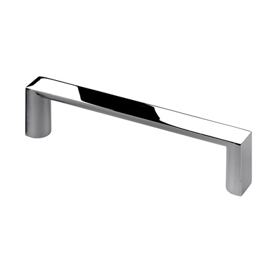 Furniture Handle, ◘──◘ 96 mm, 104 x 12 x 26,5 mm, die-cast zinc, chrome plated