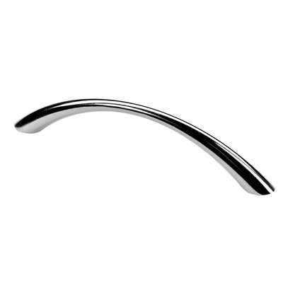 Poignée de meuble, ◘──◘ 128 mm, 145 x 11,5 x 30 mm, Zamak, chromé