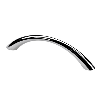 Poignée de meuble, ◘──◘ 96 mm, 112,5 x 10 x 26,5 mm, Zamak, chromé