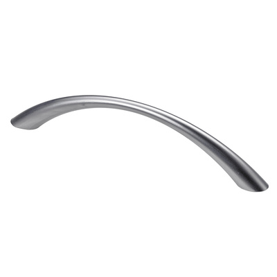 Poignée de meuble, ◘──◘ 128 mm, 145 x 11,5 x 30 mm, Zamak, aspect aluminium
