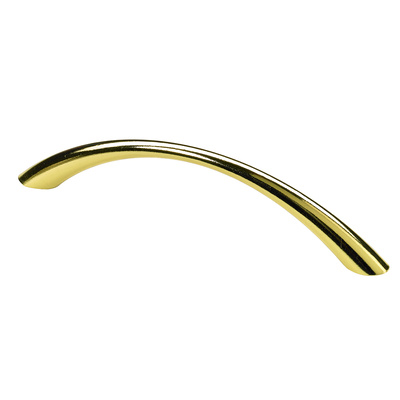 Poignée de meuble, ◘──◘ 128 mm, 145 x 11,5 x 30 mm, Zamak, laitonné