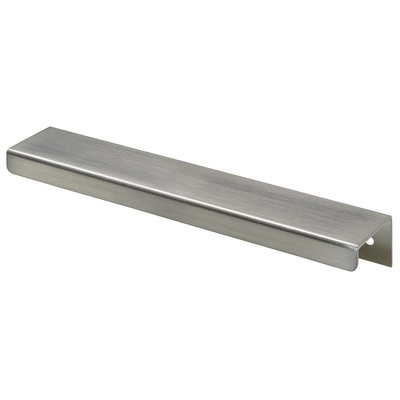 Poignée de meuble, ◘──◘ 160 mm, 180 x 12,5 x 35 mm, Aluminium, Aspect inox
