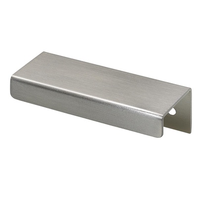 Poignée de meuble, ◘──◘ 60 mm, 80 x 12,5 x 35 mm, Aluminium, Aspect inox