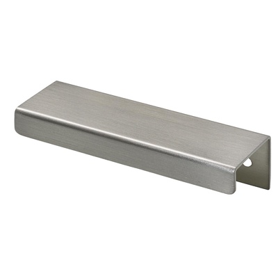 Poignée de meuble, ◘──◘ 80 mm, 100 x 12,5 x 35 mm, Aluminium, Aspect inox