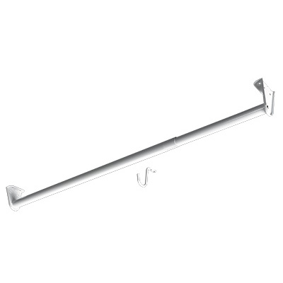 Tube de penderie, réglable, Ø 26 x 650 - 1200 mm, Acier, blanc