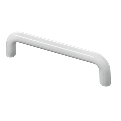 Poignée de meuble, ◘──◘ 96 mm, 13 x 105 x 28 mm, Plastique, blanc