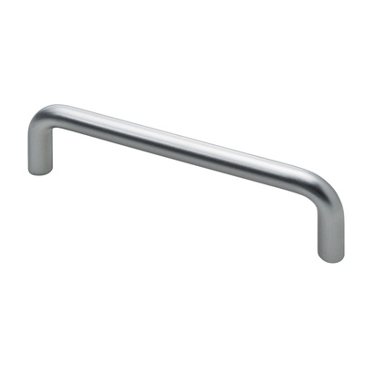Poignée de meuble, ◘──◘ 128 mm, 10 x 138 x 34,5 mm, Plastique, aspect aluminium