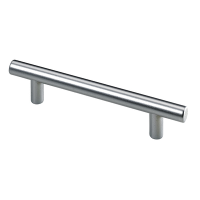 Poignée de meuble, ◘──◘ 96 mm, Ø 12 x 140 x 30 mm, Plastique, aspect aluminium