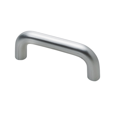 Poignée de meuble, ◘──◘ 64 mm, 10 x 73 x 28 mm, Plastique, aspect aluminium