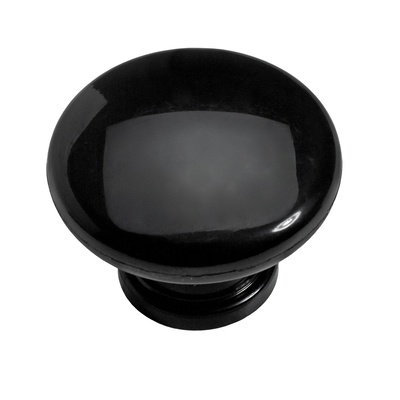 Furniture knob, Ø 40 x 29 mm, plastic, black