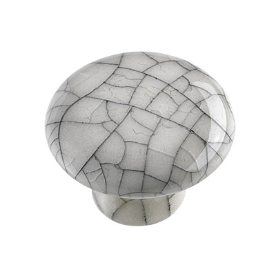 Bouton de meuble, Ø 32 x 23 mm, Céramique, blanc