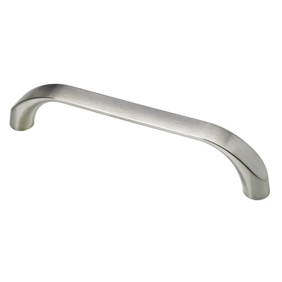 Furniture Handle, ◘──◘ 128 mm, 142 x 13,5 x 26,5 mm, die-cast zinc, stainless steel look