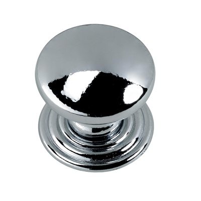 Bouton de meuble, Ø 22 x 21 mm, Zamak, chromé