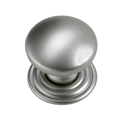 Bouton de meuble, Ø 22 x 21 mm, Zamak, nickelée