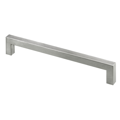 Furniture Handle, ◘──◘ 224 mm, 238 x 14 x 40 mm, stainless steel, brushed