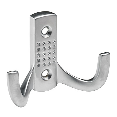 Crochet pour manteau, 78 x 58 x 31 mm, Zamak aspect aluminium