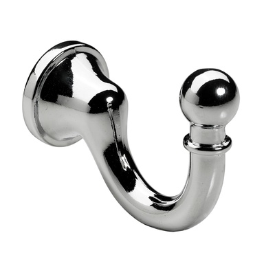 Decorative hook, 20 x 36 x 43 mm, die-cast zinc chrome plated