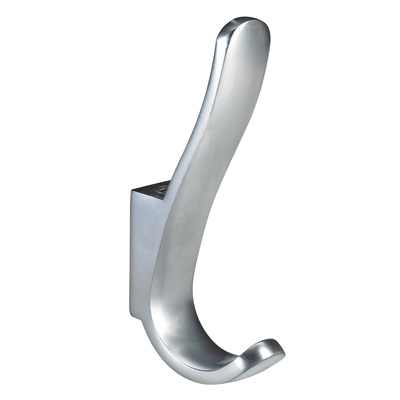 Mantelhaken, 20 x 130 x 59 mm, Zinkdruckguss Aluminium Optik