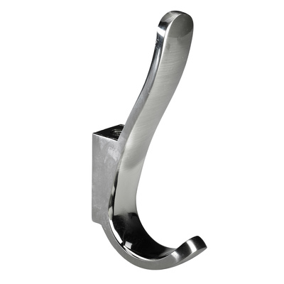 Mantelhaken, 20 x 130 x 59 mm, Zinkdruckguss Edelstahl Optik