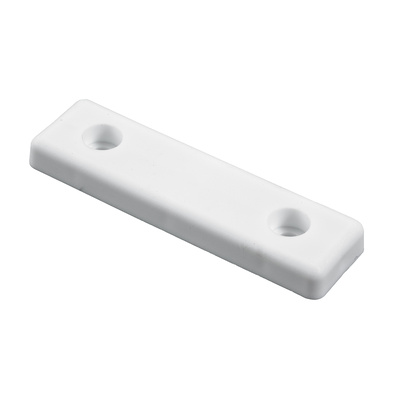 Patins en plastique à visser, 50 x 14 x 5 mm, Plastique, blanc