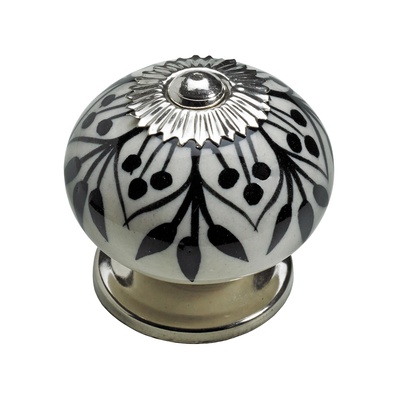 Bouton de meuble, Céramique, Acier, Zamak, chromé, blanc, noir