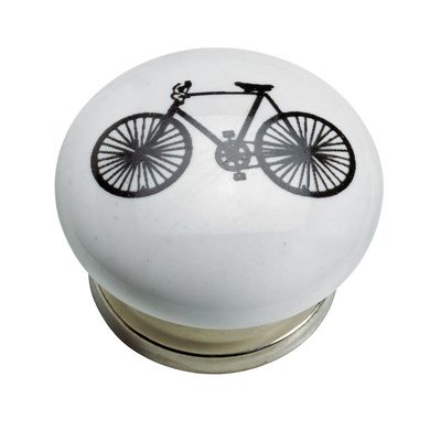 Bouton de meuble, Céramique, Acier, Zamak, chromé, blanc