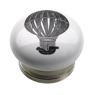 Bouton de meuble, Céramique, Acier, Zamak, chromé, blanc