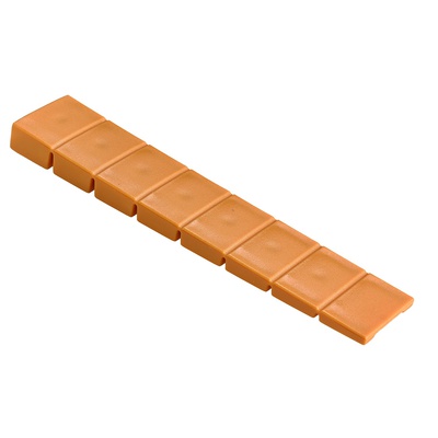Furniture levelling wedge for snapping off, 8 x 20 x 100 mm, plastic, cherry coloured