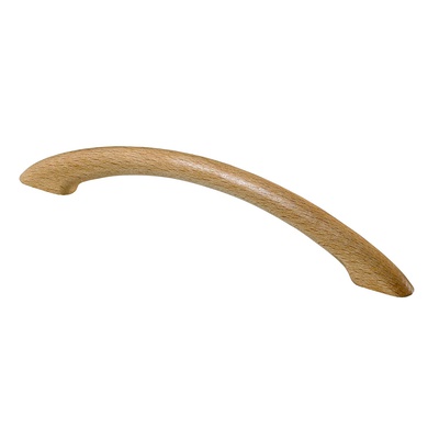 Poignée de meuble, ◘──◘ 128 mm, 162 x 10 x 29 mm, Bois, Hêtre, laqué