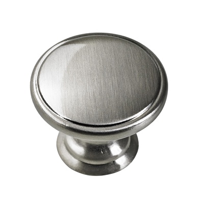 Furniture knob, Ø 32 x 29 mm, die-cast zinc, stainless steel look