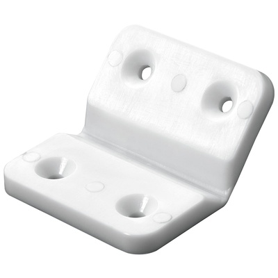 Corner connector, 4 x 40 x 50 mm, plastic, white
