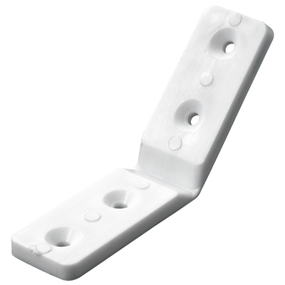 Corner connector, 4 x 20 x 90 mm, plastic, white