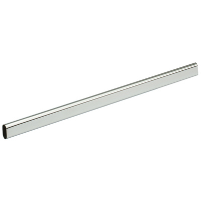 Wardrobe tube, oval, Ø 15 / 30 x 1500 mm, steel chrome plated