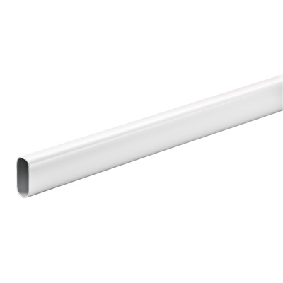 Wardrobe tube, oval, Ø 15 / 30 x 1000 mm, steel white