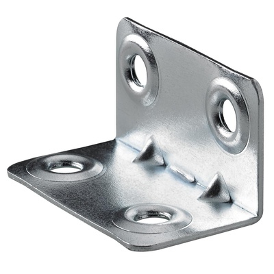 Lengthwise bracket, 37 x 20 x 20 mm, steel, galvanised