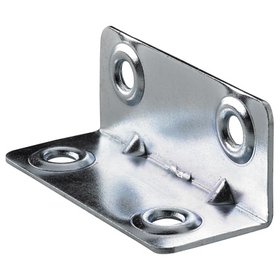 Lengthwise bracket, 20 x 20 x 50 mm, steel, galvanised