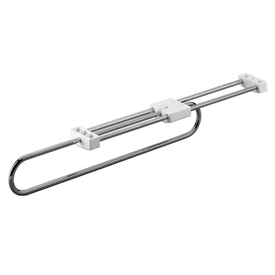 Garment rail, telescopic, 350 mm, steel, plastic, chrome plated, white