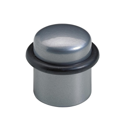 Türstopper zum Anschrauben, Ø 28/35 x 37 mm, Stahl, lackiert, silber