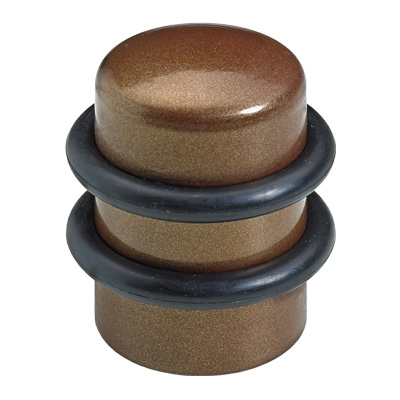 Door stop for screwing on, Ø 28/35 x 45 mm, steel, lacquered, bronze coloured