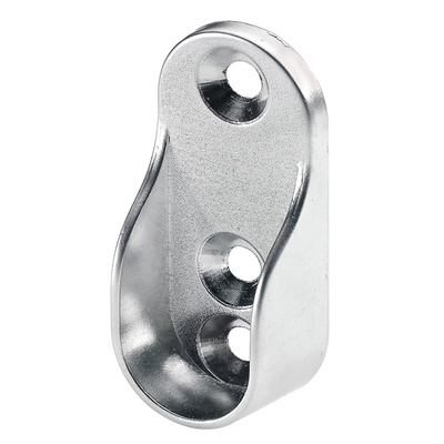 Pour tubes de penderie oval, Ø 15 / 30 mm, Zamak chromé