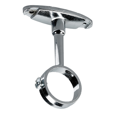 Support central de tube de penderie, rond, Distance 38 mm, Ø 25 mm, Zamak chromé
