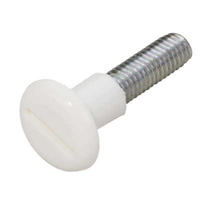 Verbindungsschraube, M6 29-40 mm, Stahl, Kunststoff, weiß