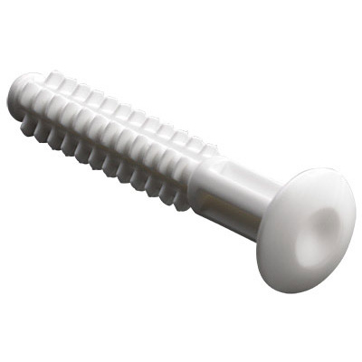 Cheville en plastique à rainure à enfoncer, Ø 6,9 x 39 mm, Plastique, blanc