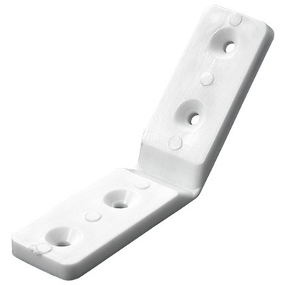 Corner connector, 4 x 20 x 90 mm, plastic, white
