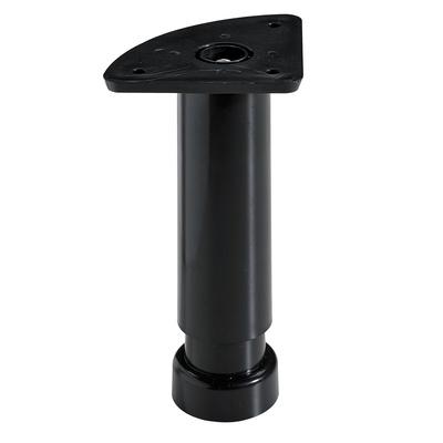 Vérin de réglage de pieds de socles, 130 - 180 x Ø 32 mm, Plastique, noir