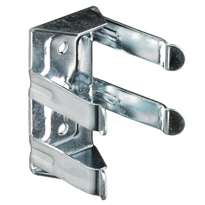 Clip for height adjustable leg, 58 x 30 x Ø 28 mm, steel, chrome plated