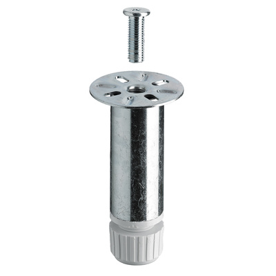 Vérin de réglage de pieds de socles, M10, 100 - 110 x Ø 30 mm, Acier, chromé