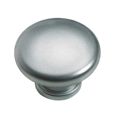 Furniture knob, Ø 40 x 29 mm, plastic, aluminium look