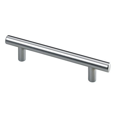 Poignée de meuble, ◘──◘ 96 mm, Ø 12 x 140 x 30 mm, Plastique, aspect aluminium