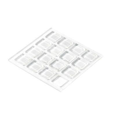Anschlagpuffer, selbstklebend, eckig, 10 x 10 x 2 mm, Kunststoff, transparent